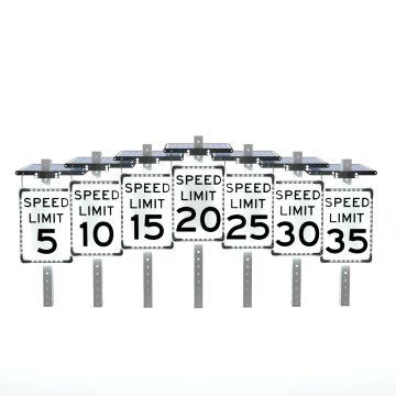 Helios Series 18"x24" Solar Powered Flashing MPH Speed Limit Sign